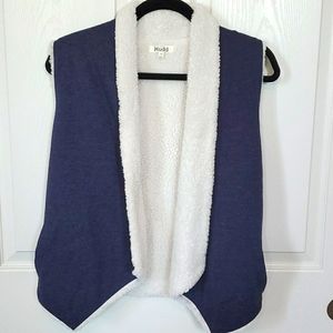Shearling &‎ Navy Knit Vest